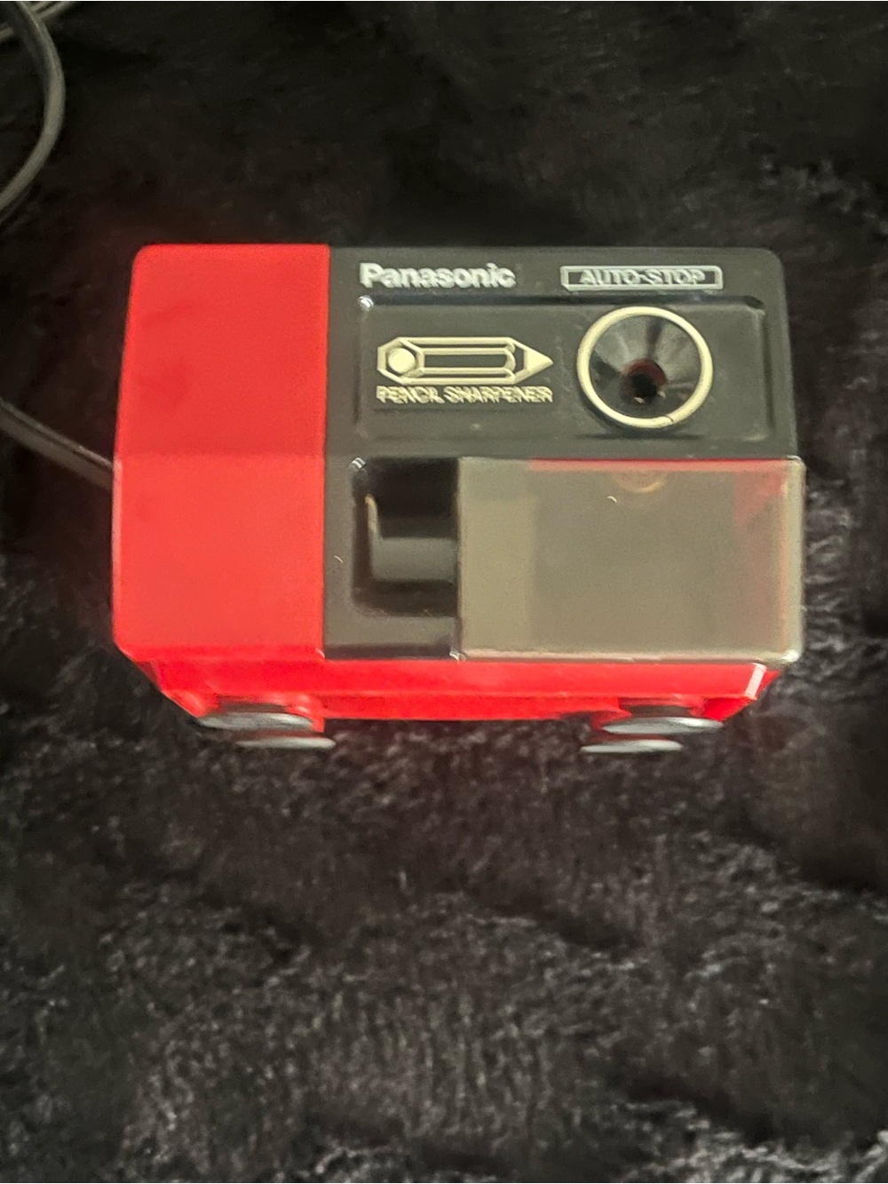 Vintage Panasonic KP-123 Electric Pencil Sharpener Red Auto Stop Suction Japan